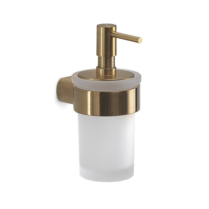 Gedy PI81 dosasapone da parete con contenitore in vetro satinato ed erogatore in plastica serie PIRENEI Gedy PI81 dosasapone da parete con contenitore in vetro satinato ed erogatore in plastica serie PIRENEI