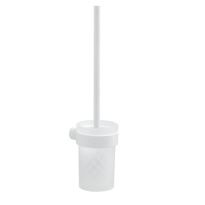 Gedy PI33-03 scopino da parete con ciuffo in setole bianco e tazza interna estraibile serie PIRENEI