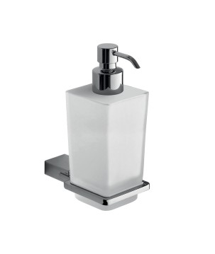 Gedy 3881 dosasapone da parete con contenitore in vetro satinato ed erogatore in cromall serie KANSAS