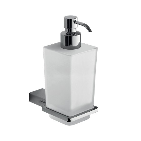 Gedy 3881 dosasapone da parete con contenitore in vetro satinato ed erogatore in cromall serie KANSAS