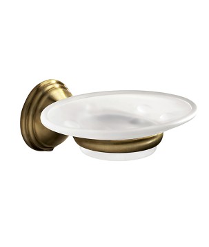 Gedy 7511 portasapone con contenitore in vetro satinato da parete serie ROMANCE
