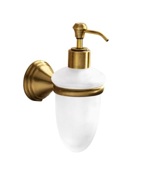 Gedy 7581 dosasapone da parete con contenitore in vetro satinato ed erogatore in plastica bronzata serie ROMANCE