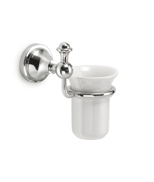 Gedy NV10 portaspazzolini da parete con contenitore in ceramica serie NEVIS