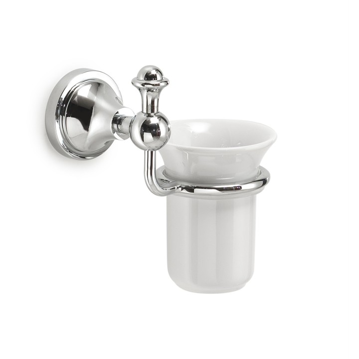 Gedy NV10 portaspazzolini da parete con contenitore in ceramica serie NEVIS