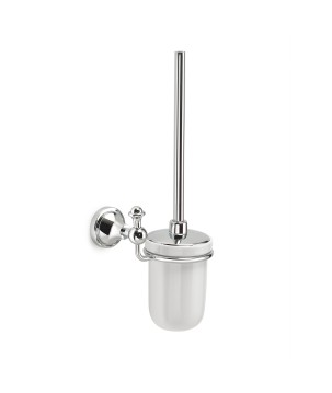 Gedy NV33-03 scopino da parete con ciuffo in setole bianco e tazza in ceramica bianca serie NEVIS
