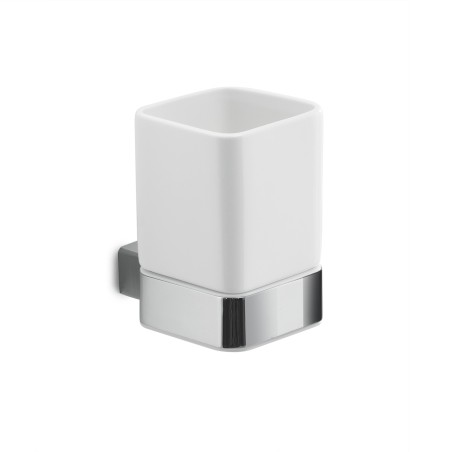 Gedy SG10 portaspazzolini da parete con contenitore in ceramica bianca serie SPLUGA