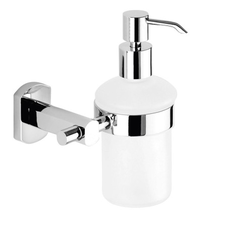 Gedy EP81 dosasapone da parete con contenitore in vetro satinato ed erogatore in metallo serie EDERA PLUS