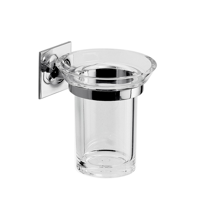 Gedy WZ10 portaspazzolini da parete con contenitore in metacrilato trasparente serie WIZARD