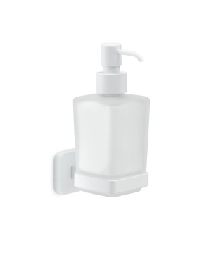 Gedy TO81 dosasapone da parete con contenitore in vetro satinato ed erogatore in acciaio inox serie TONGA