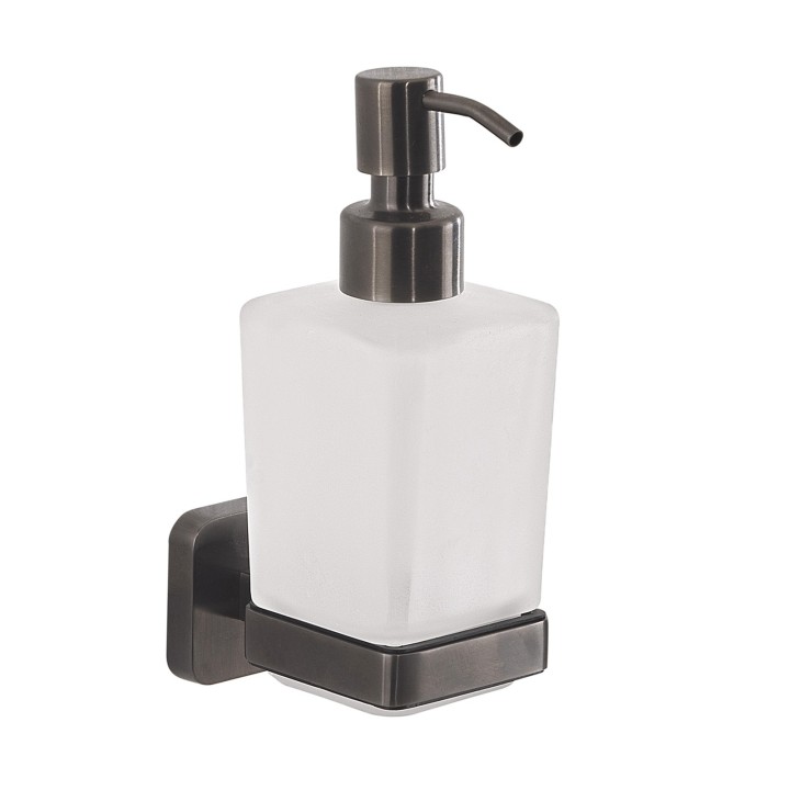 Gedy TO81 dosasapone da parete con contenitore in vetro satinato ed erogatore in acciaio inox serie TONGA Gedy TO81 dosasapone da parete con contenitore in vetro satinato ed erogatore in acciaio inox serie TONGA