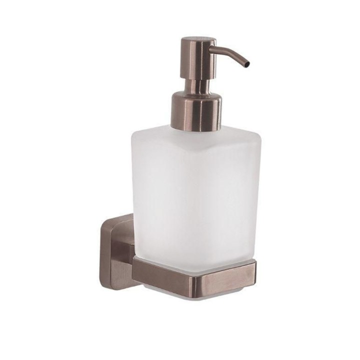 Gedy TO81 dosasapone da parete con contenitore in vetro satinato ed erogatore in acciaio inox serie TONGA Gedy TO81 dosasapone da parete con contenitore in vetro satinato ed erogatore in acciaio inox serie TONGA