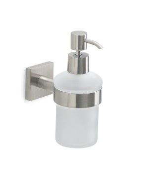 Gedy FJ81 dosasapone da parete con contenitore in vetro satinato ed erogatore in cromall serie FUJI