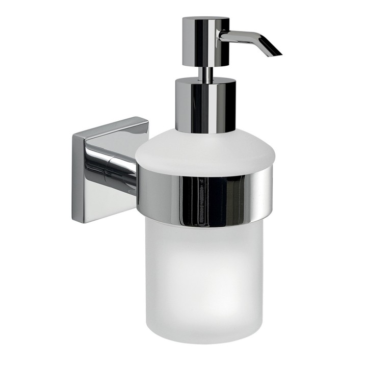 Gedy FJ81 dosasapone da parete con contenitore in vetro satinato ed erogatore in cromall serie FUJI