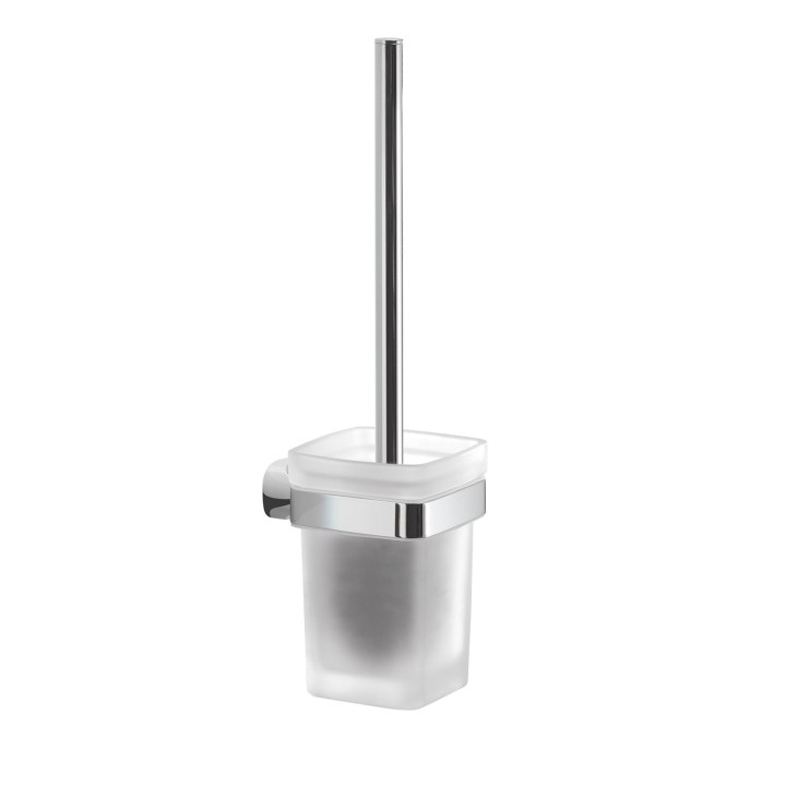 Gedy ST33-03 scopino da parete con ciuffo in setole nero e tazza interna estraibile serie STELVIO