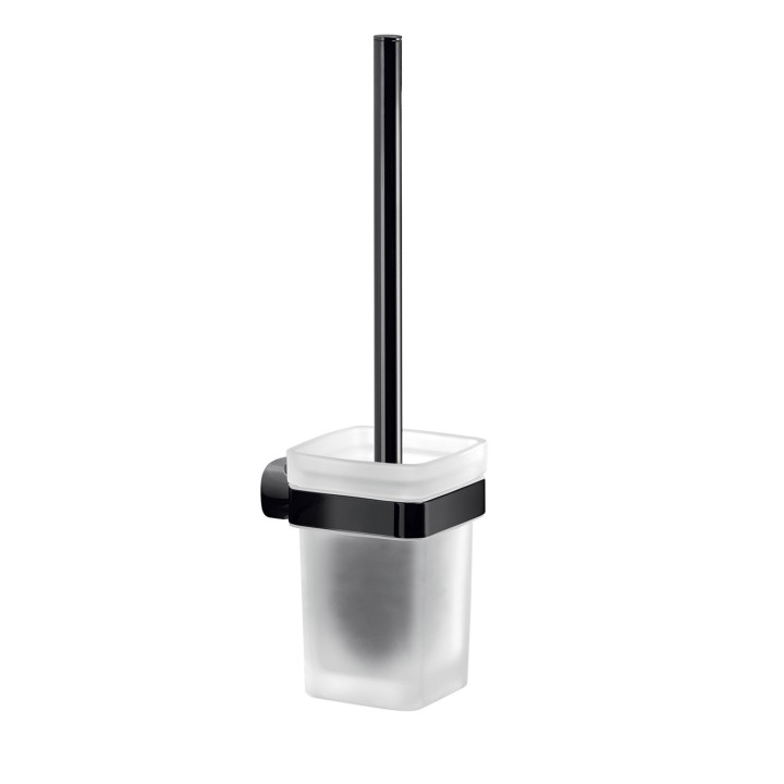 Gedy ST33-03 scopino da parete con ciuffo in setole nero e tazza interna estraibile serie STELVIO