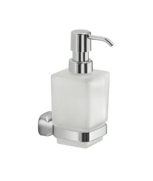 Gedy ST80 dosasapone da parete con contenitore in vetro satinato ed erogatore in plastica serie STELVIO
