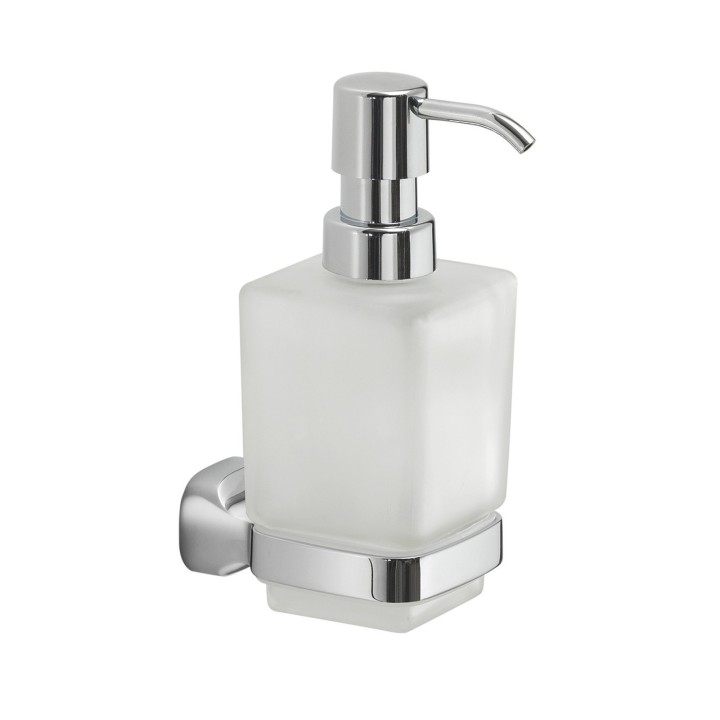 Gedy ST80 dosasapone da parete con contenitore in vetro satinato ed erogatore in plastica serie STELVIO