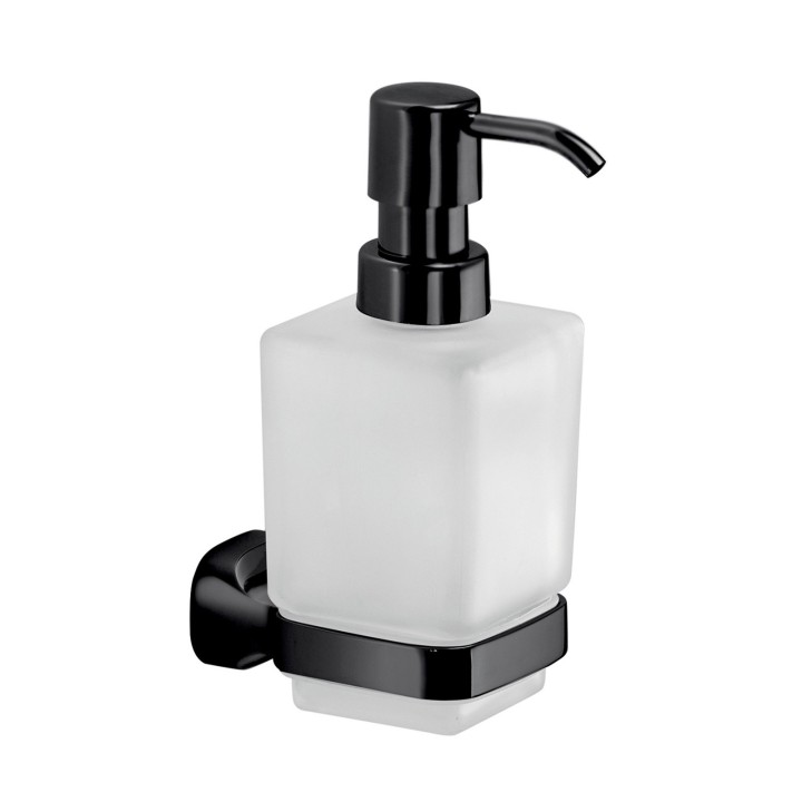 Gedy ST80 dosasapone da parete con contenitore in vetro satinato ed erogatore in plastica serie STELVIO