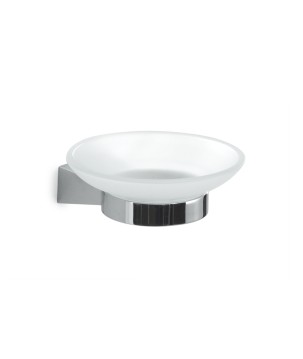 Gedy TN11 portasapone da parete con contenitore in vetro satinato serie TONALE