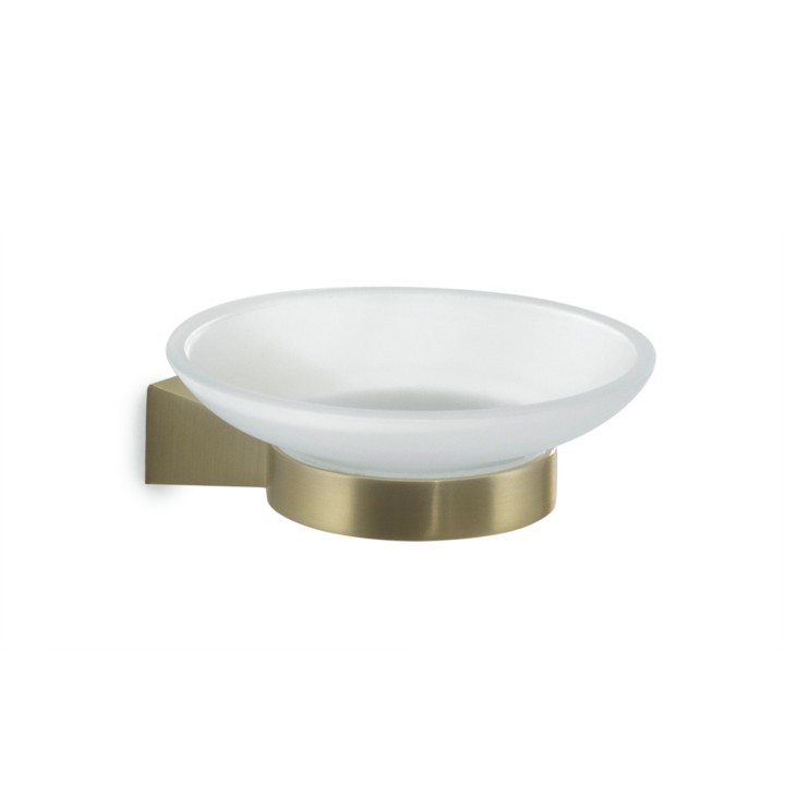 Gedy TN11 portasapone da parete con contenitore in vetro satinato serie TONALE