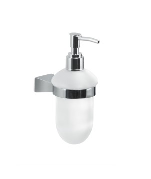 Gedy TN80 dosasapone da parete con contenitore in vetro satinato ed erogatore in plastica serie TONALE