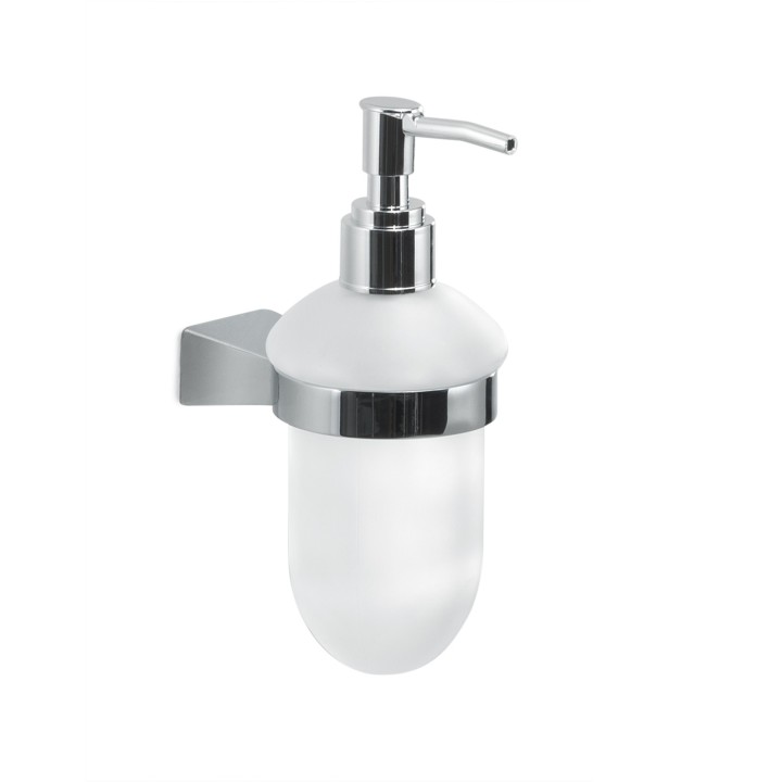Gedy TN80 dosasapone da parete con contenitore in vetro satinato ed erogatore in plastica serie TONALE