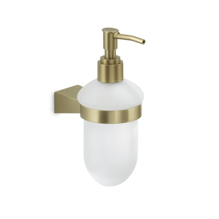 Gedy TN80 dosasapone da parete con contenitore in vetro satinato ed erogatore in plastica serie TONALE