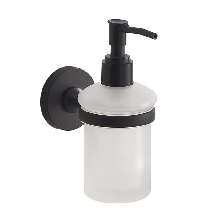 Gedy FP81 dosasapone da parete con contenitore in vetro satinato ed erogatore in plastica serie FELCE PLUS