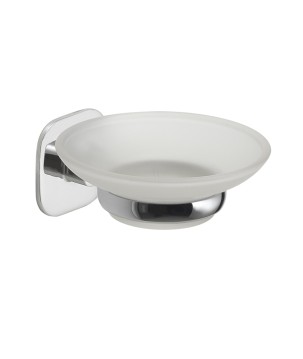 Gedy TE11 portasapone da parete con contenitore in vetro satinato serie TEIDE