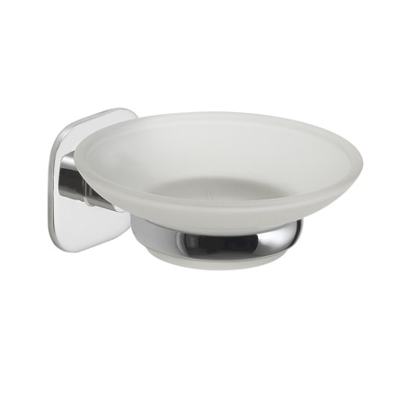 Gedy TE11 portasapone da parete con contenitore in vetro satinato serie TEIDE