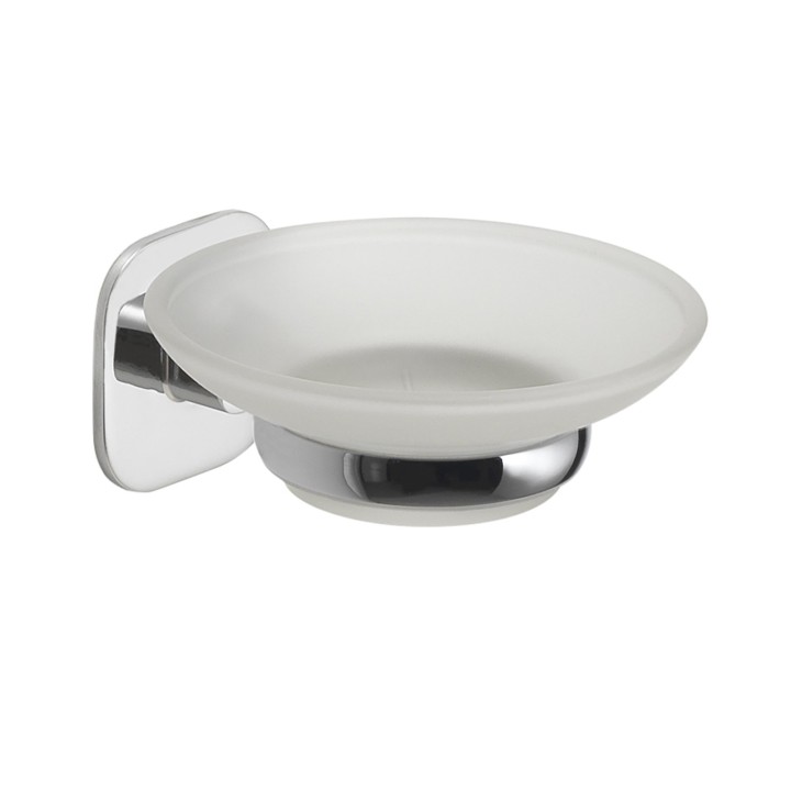 Gedy TE11 portasapone da parete con contenitore in vetro satinato serie TEIDE
