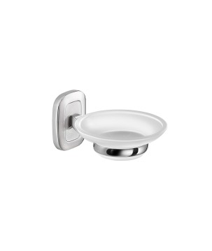 Gedy EV11 portasapone da parete con contenitore in vetro satinato serie EVEREST