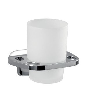 Gedy KD10 portaspazzolini da parete con contenitore in vetro satinato serie K2