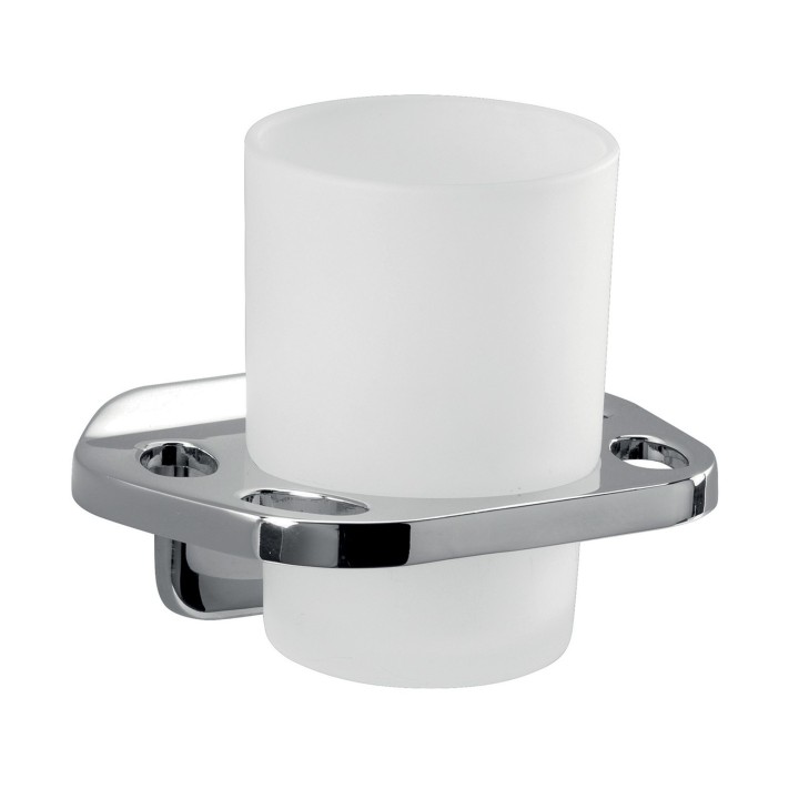Gedy KD10 portaspazzolini da parete con contenitore in vetro satinato serie K2