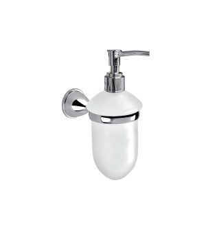 Gedy GE80 dosasapone da parete con contenitore in vetro satinato ed erogatore in plastica serie GENZIANA