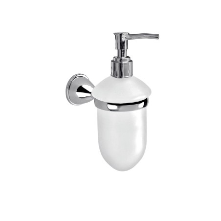 Gedy GE80 dosasapone da parete con contenitore in vetro satinato ed erogatore in plastica serie GENZIANA