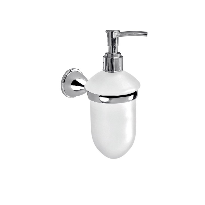 Gedy GE80 dosasapone da parete con contenitore in vetro satinato ed erogatore in plastica serie GENZIANA