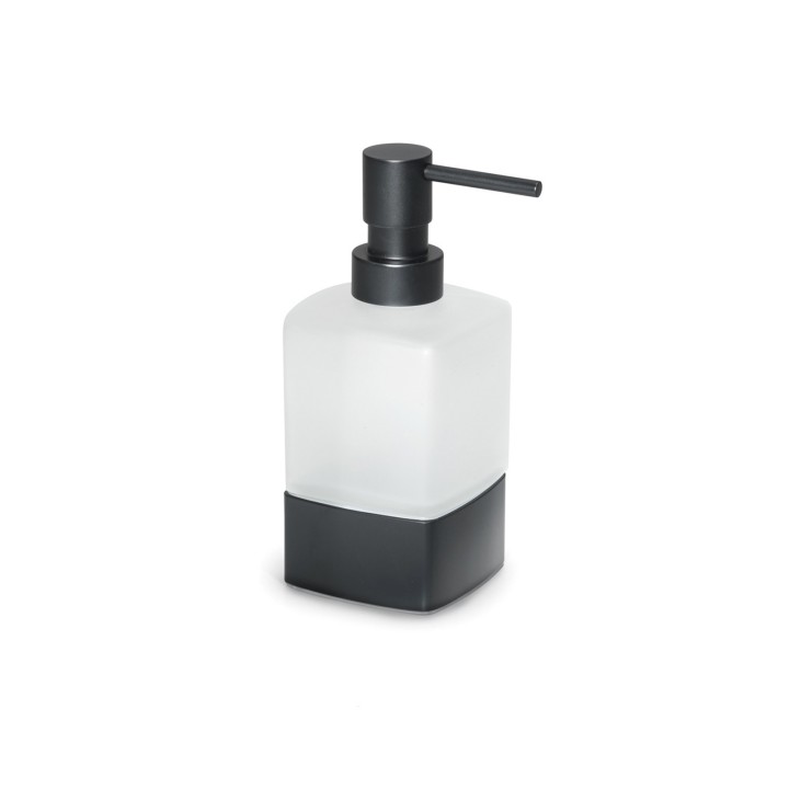 Gedy 5455 dosasapone da appoggio con contenitore in vetro satinato ed erogatore in ottone serie LOUNGE