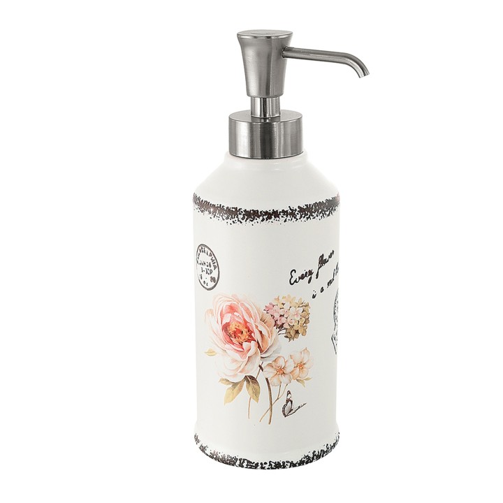 Gedy CI80 dosasapone da appoggio con erogatore in plastica nichel lucido serie CLOTHILDE