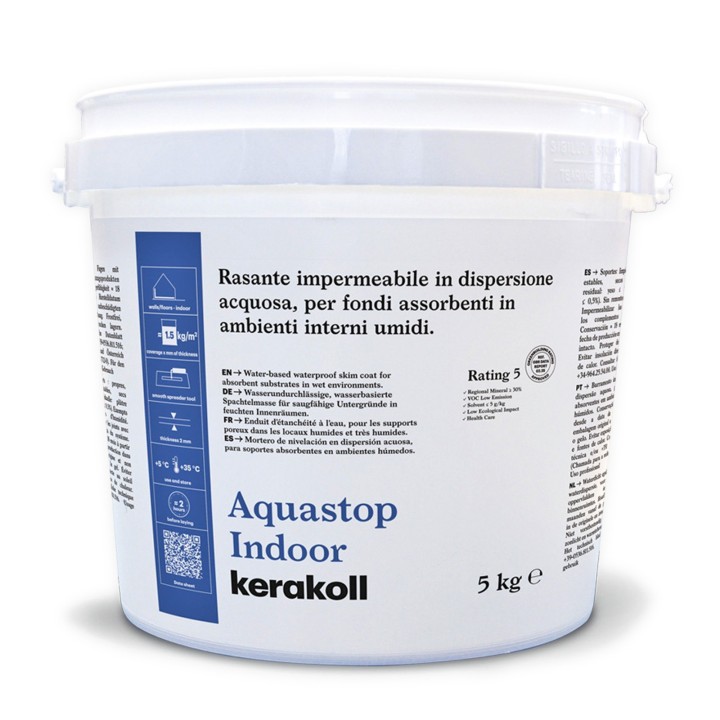 Kerakoll AQUASTOP INDOOR rasante impermeabile per docce bagni cucine e ambienti umidi 5 KG