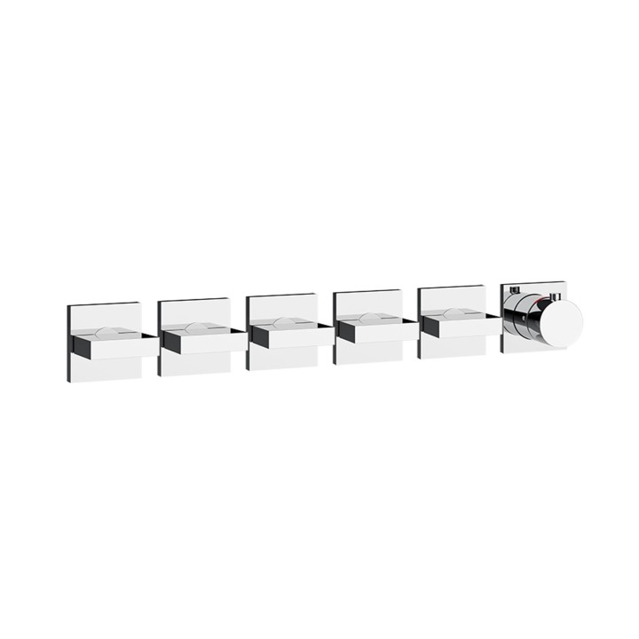 Gessi 44340 parte esterna miscelatore termostatico a parete 5 uscite indipendenti linea RETTANGOLO Gessi 44340 parte esterna miscelatore termostatico a parete 5 uscite indipendenti linea RETTANGOLO