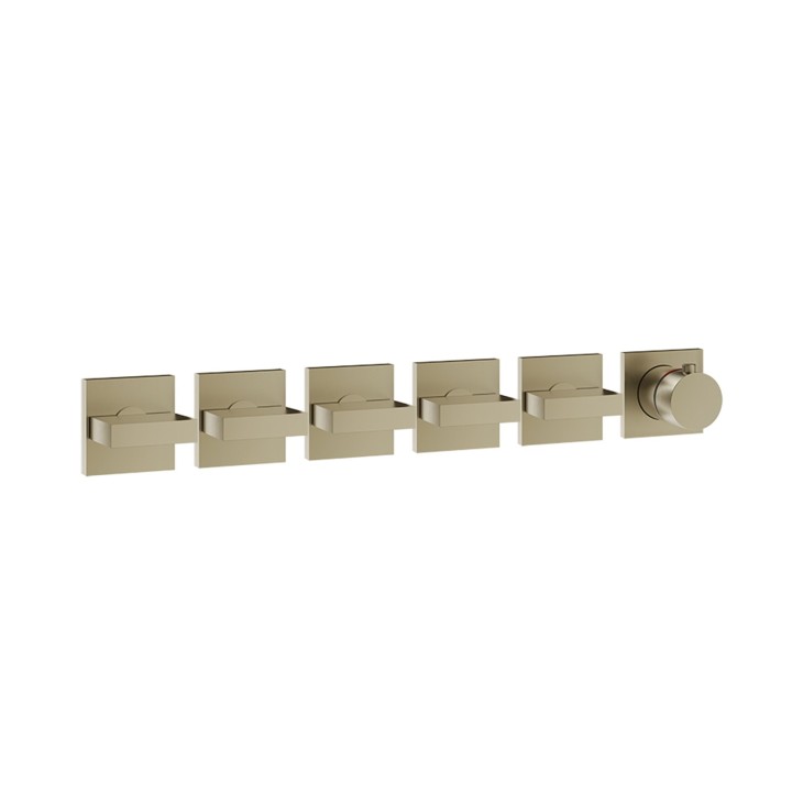 Gessi 44340 parte esterna miscelatore termostatico a parete 5 uscite indipendenti linea RETTANGOLO Gessi 44340 parte esterna miscelatore termostatico a parete 5 uscite indipendenti linea RETTANGOLO