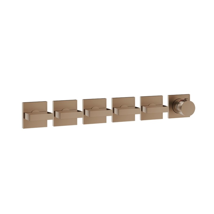 Gessi 44340 parte esterna miscelatore termostatico a parete 5 uscite indipendenti linea RETTANGOLO Gessi 44340 parte esterna miscelatore termostatico a parete 5 uscite indipendenti linea RETTANGOLO