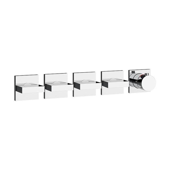 Gessi 44338 parte esterna miscelatore termostatico a parete 4 uscite indipendenti linea RETTANGOLO Gessi 44338 parte esterna miscelatore termostatico a parete 4 uscite indipendenti linea RETTANGOLO