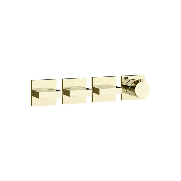 Gessi 44336 parte esterna miscelatore termostatico a parete 3 uscite indipendenti linea RETTANGOLO Gessi 44336 parte esterna miscelatore termostatico a parete 3 uscite indipendenti linea RETTANGOLO