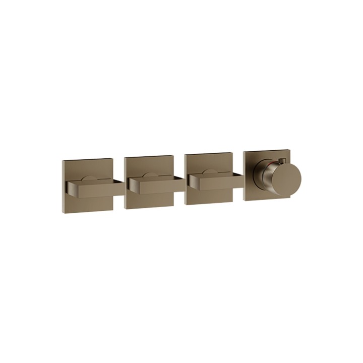 Gessi 44336 parte esterna miscelatore termostatico a parete 3 uscite indipendenti linea RETTANGOLO Gessi 44336 parte esterna miscelatore termostatico a parete 3 uscite indipendenti linea RETTANGOLO
