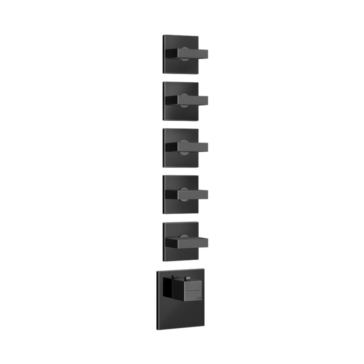 Gessi 43220 parte esterna miscelatore termostatico alta portata a parete 5 uscite indipendenti linea RETTANGOLO Gessi 43220 parte esterna miscelatore termostatico alta portata a parete 5 uscite indipendenti linea RETTANGOLO