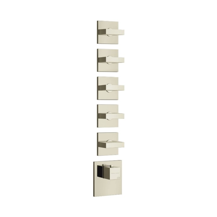Gessi 43220 parte esterna miscelatore termostatico alta portata a parete 5 uscite indipendenti linea RETTANGOLO Gessi 43220 parte esterna miscelatore termostatico alta portata a parete 5 uscite indipendenti linea RETTANGOLO