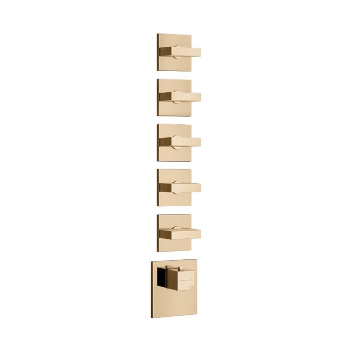 Gessi 43220 parte esterna miscelatore termostatico alta portata a parete 5 uscite indipendenti linea RETTANGOLO Gessi 43220 parte esterna miscelatore termostatico alta portata a parete 5 uscite indipendenti linea RETTANGOLO