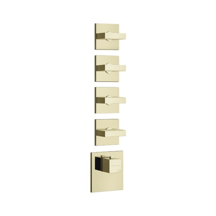 Gessi 43218 parte esterna miscelatore termostatico alta portata a parete 4 uscite indipendenti linea RETTANGOLO Gessi 43218 parte esterna miscelatore termostatico alta portata a parete 4 uscite indipendenti linea RETTANGOLO